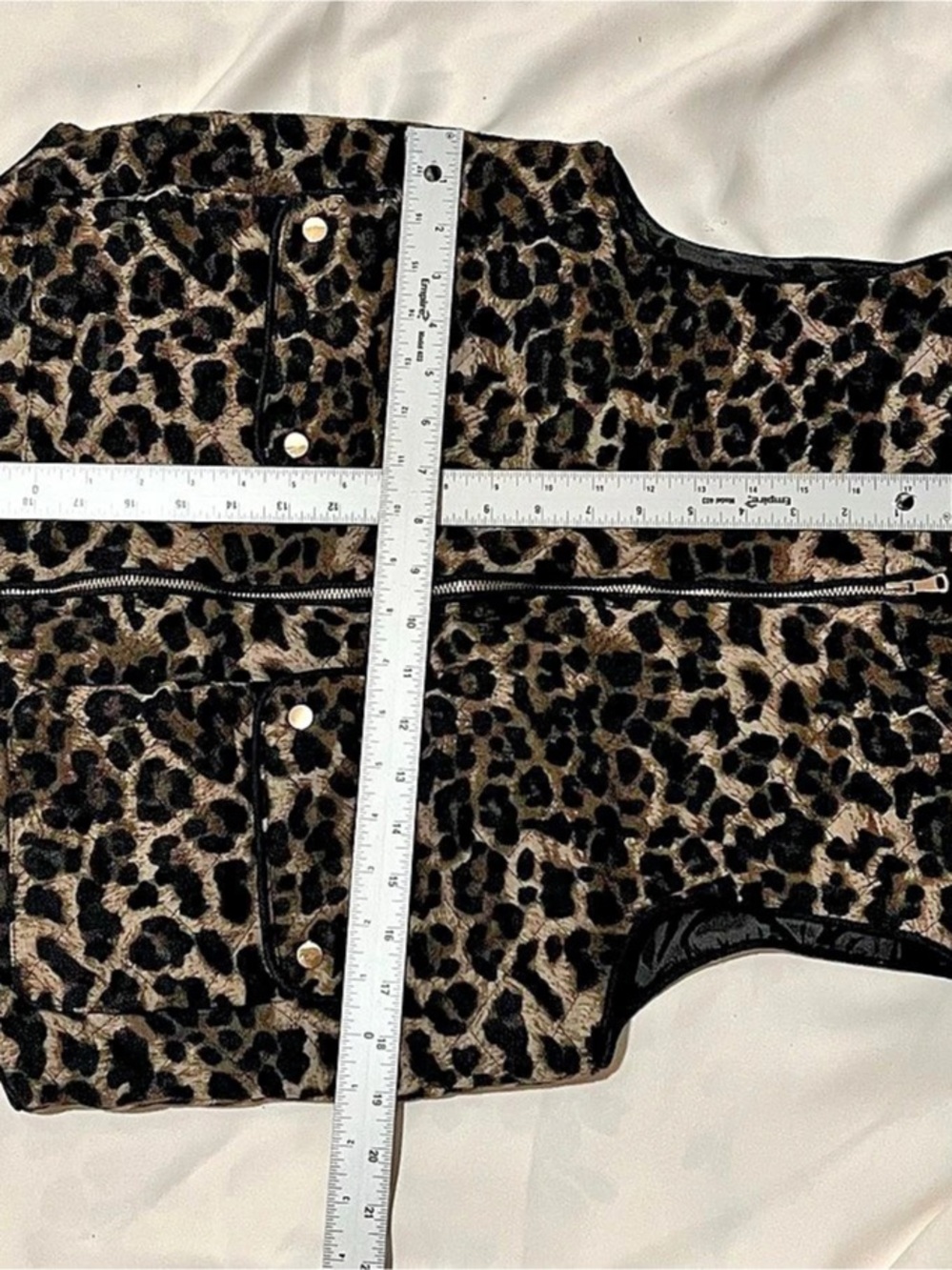 She + Sky Leopard Print Vest in Brown & Black